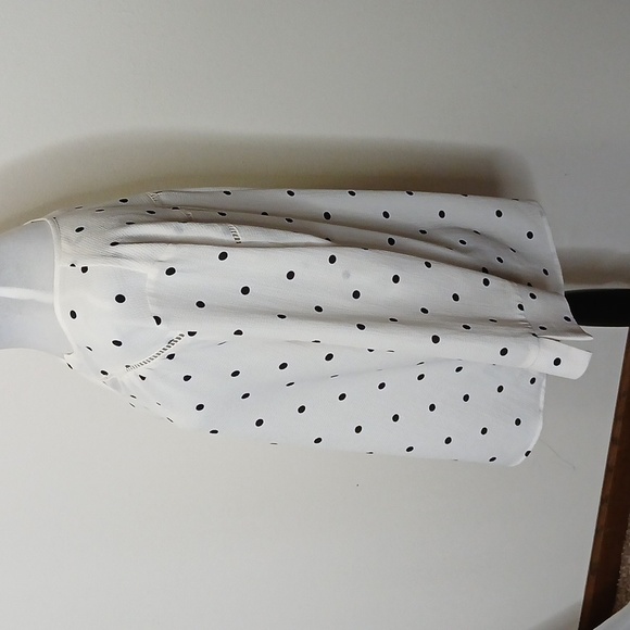 Fever women's slit collar polka dot quarter sleeve blouse size large - Picture 3 of 13